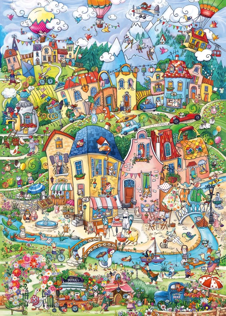 Heye puzzle šťastné město dobré ráno 1000 dílků