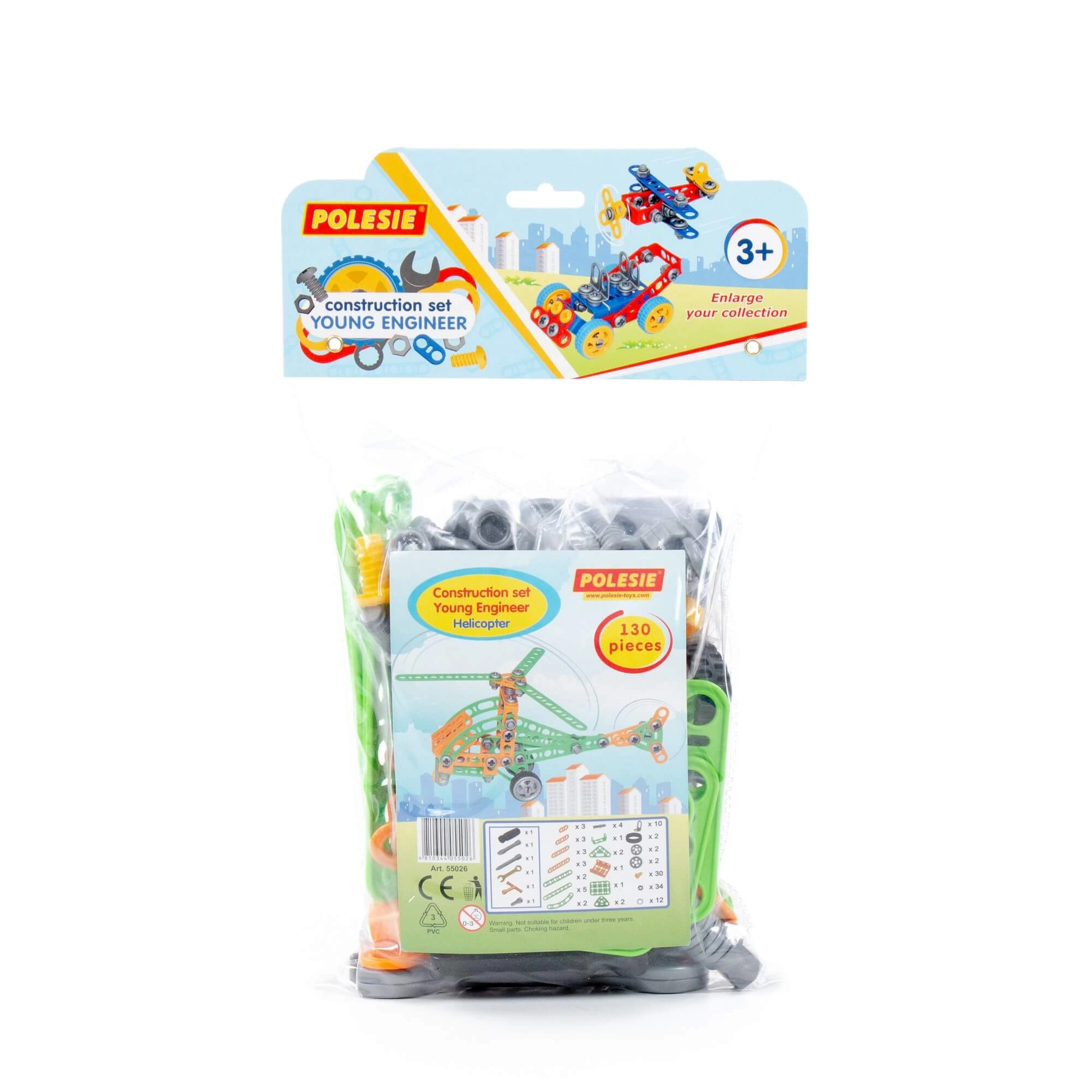 Stavebnice malý inženýr 130 dílů – vrtulník POLESIE