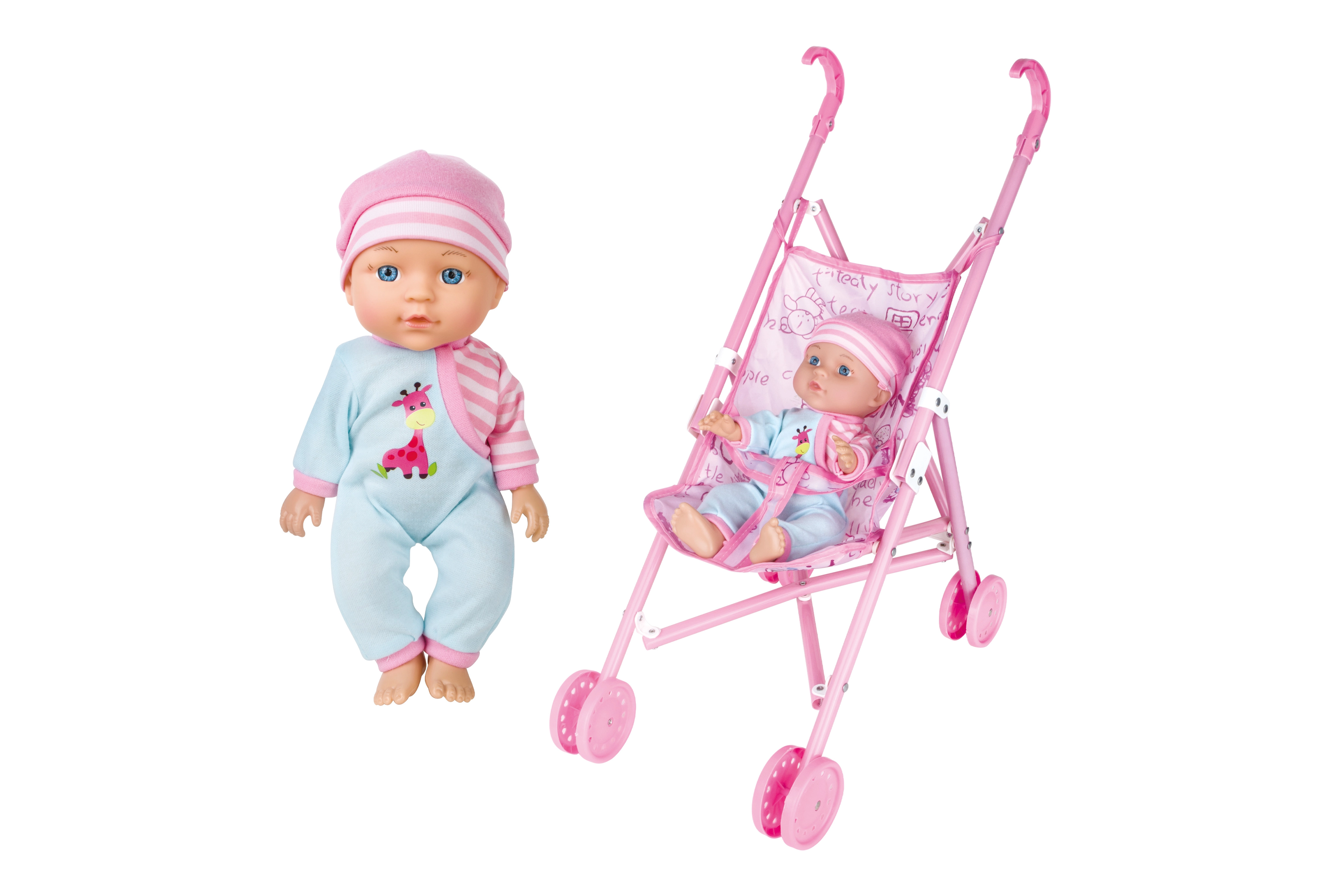 Levně Miminko se zvuky a kočárkem 27 cm – český obal