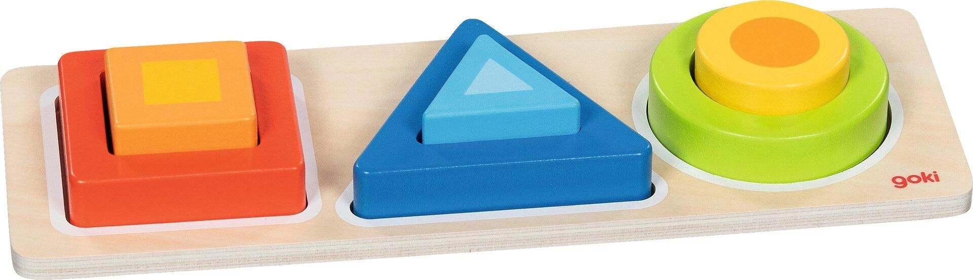 Vkládačka - Geometrické tvary na desce (Goki)