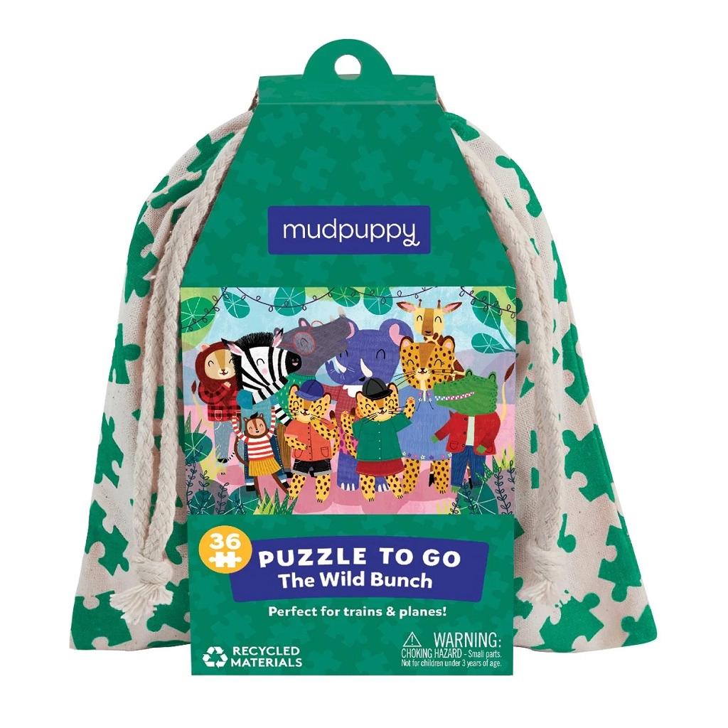 Puzzle Divoká zvířata v látkovém pytlíku