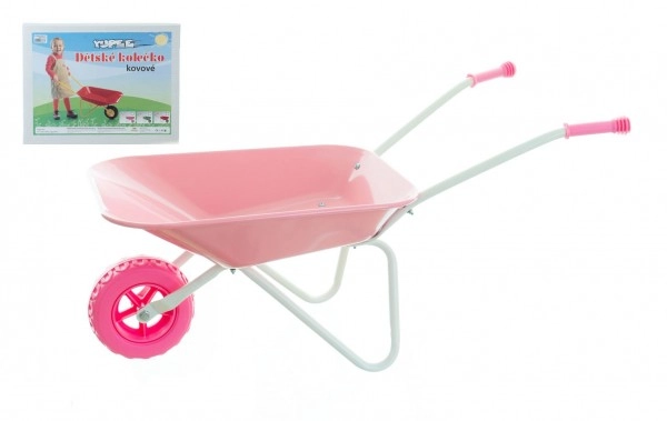 Levně Teddies plechové kolečko Yupee velké růžové 78 x 40 x 32 cm v krabici
