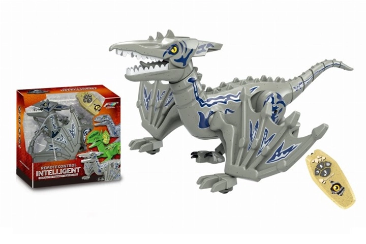 Dálkově ovládaný dinosaurus s křídly šedý