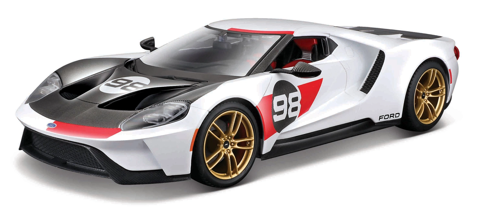 Levně Maisto Ford GT Heritage 2021 bílý model auta 1:18