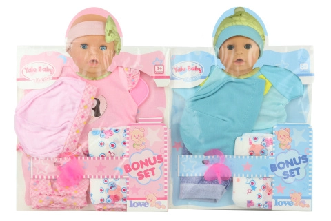 Oblečení pro panenku 40 cm s plenou a dudlíkem