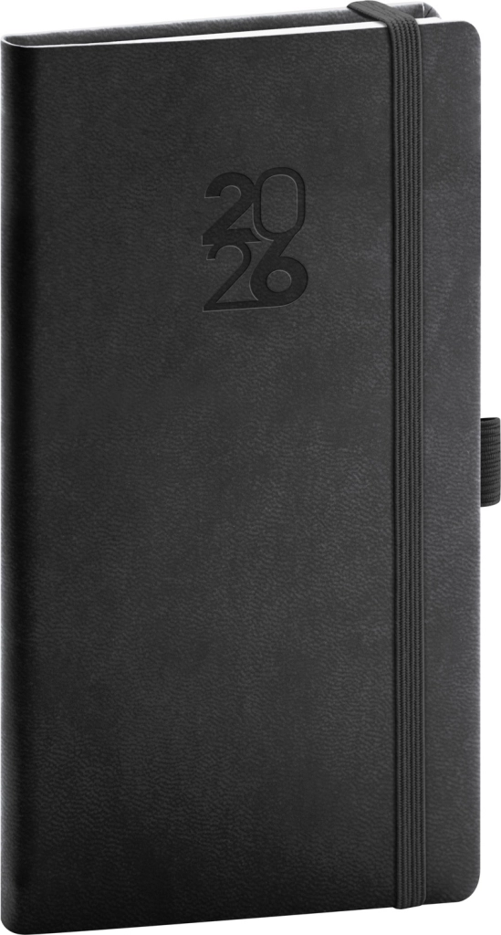 NOTIQUE Kapesní diář Aprint Top 2026, černý, 9 x 15,5 cm Presco Group