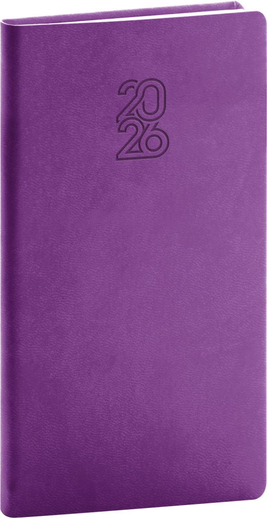 NOTIQUE Kapesní diář Aprint 2026, fialový, 9 x 15,5 cm Presco Group
