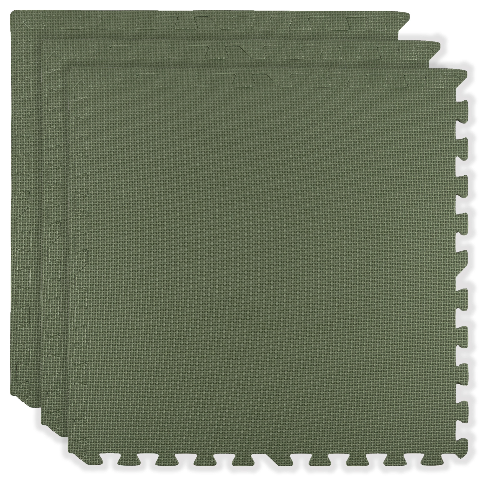 Pěnová podložka HUMBI 180 × 60 cm – velké voděodolné puzzle, bezpečné, 3 ks, khaki