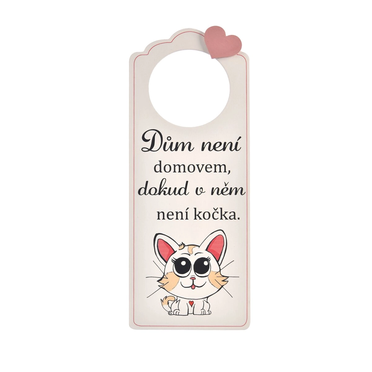 Visačka na dveře z dřeva Cat Home