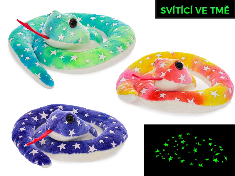 Had plyšový 15 cm svítící ve tmě, mix barev