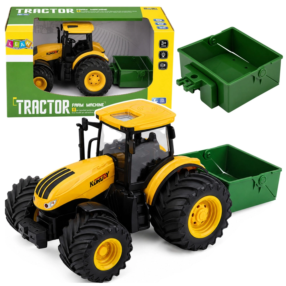 Zemědělský traktor s rozmetadlem hnojiva 1:24 se světly a zvuky