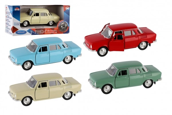 Welly Auto Škoda 100 kov/plast 11cm na volný chod 4 barvy 1:34