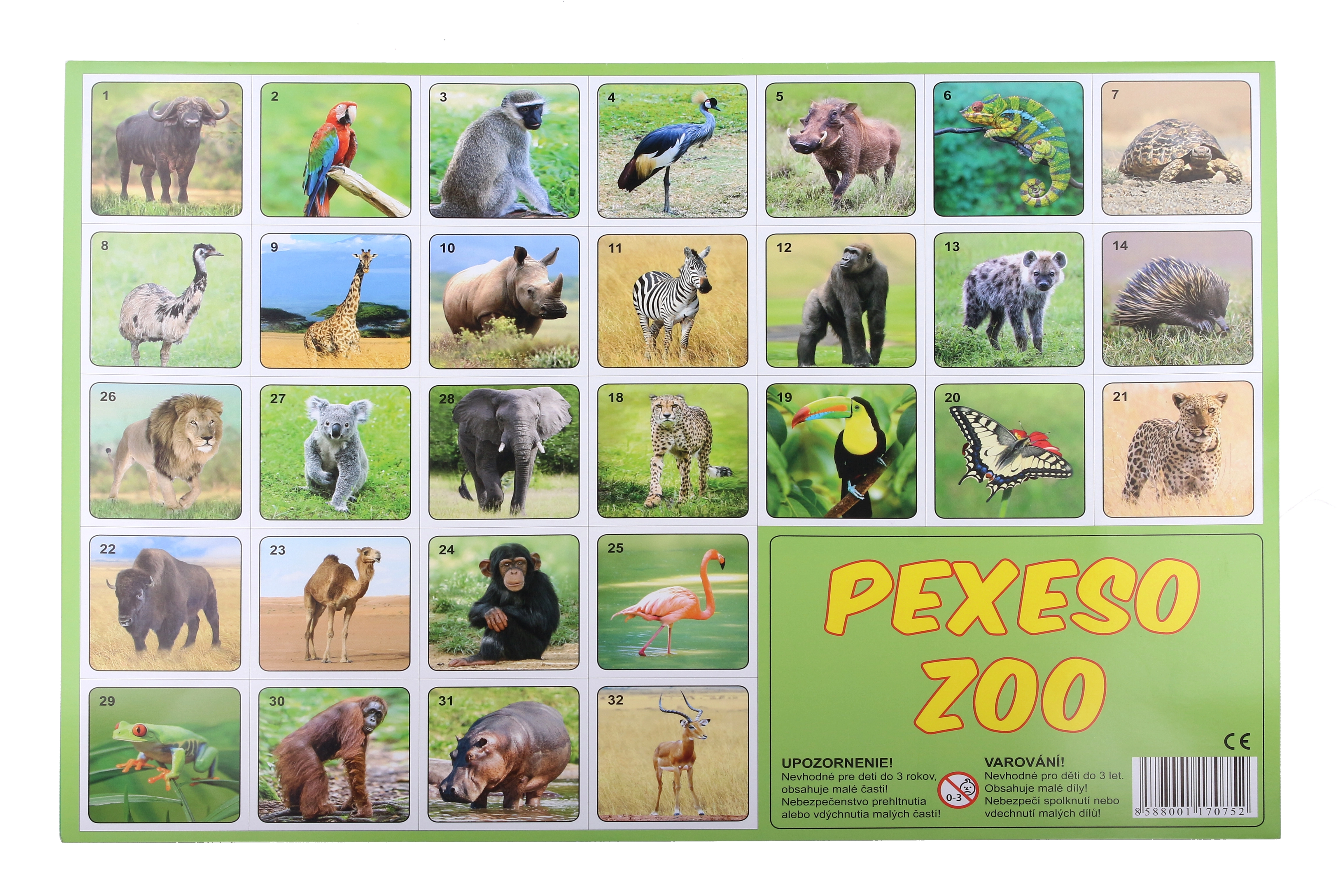 Pexeso ZOO foto zvířat
