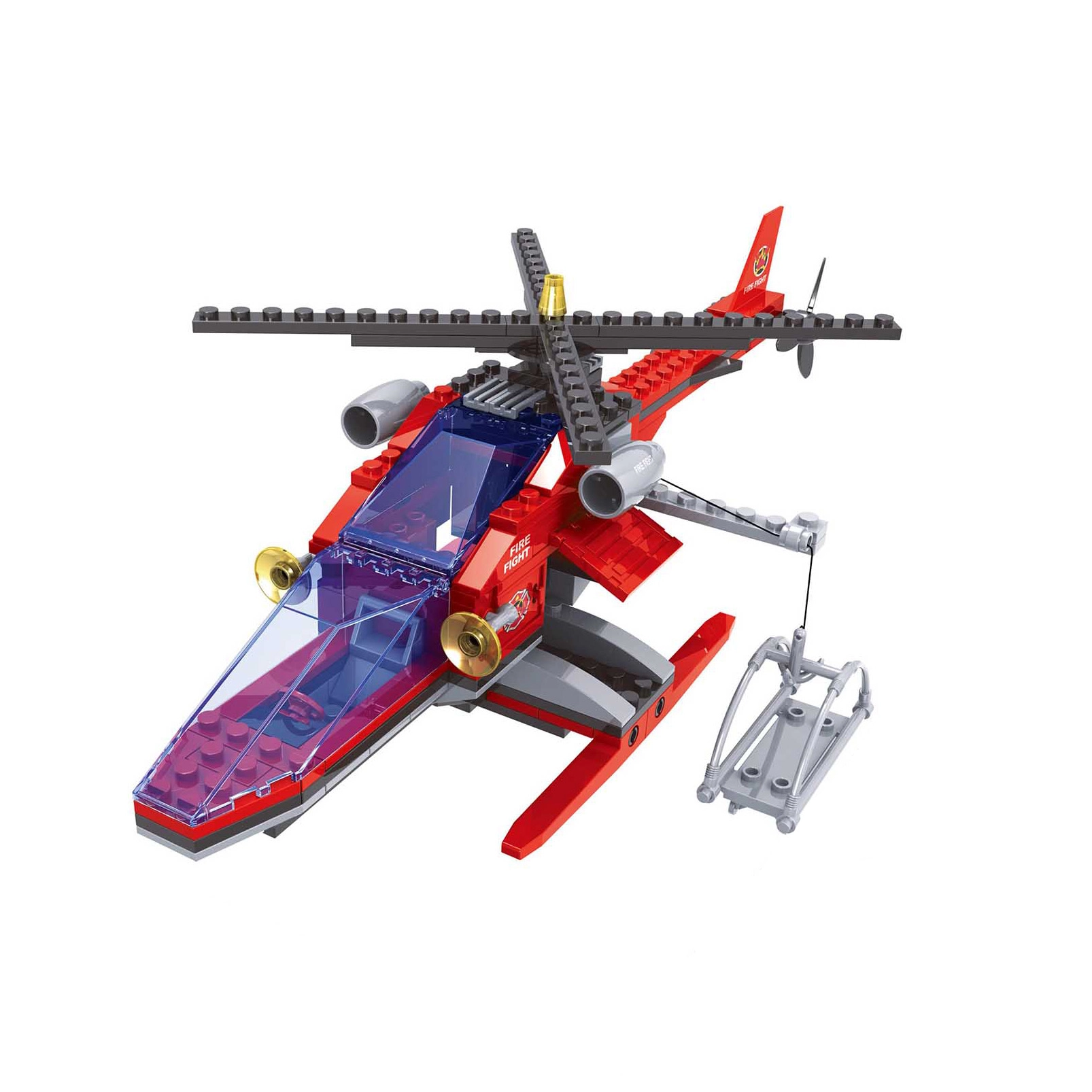 kompatibilní stavebnice bloxo hasiči – helikoptéra 168 ks