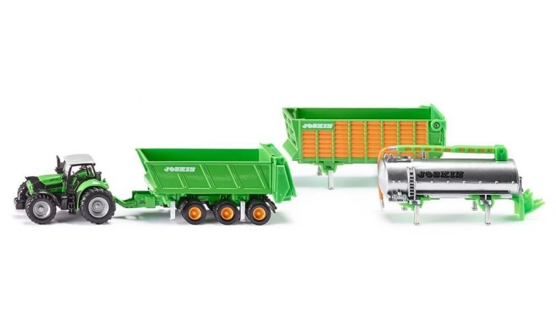 Levně Siku Farmer traktor Deutz se sadou přívěsů Joskin