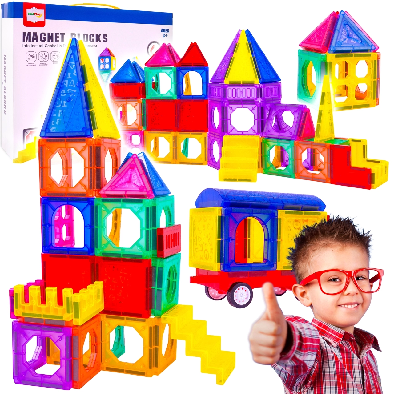 Magnetická 3D stavebnice – 110 dílků