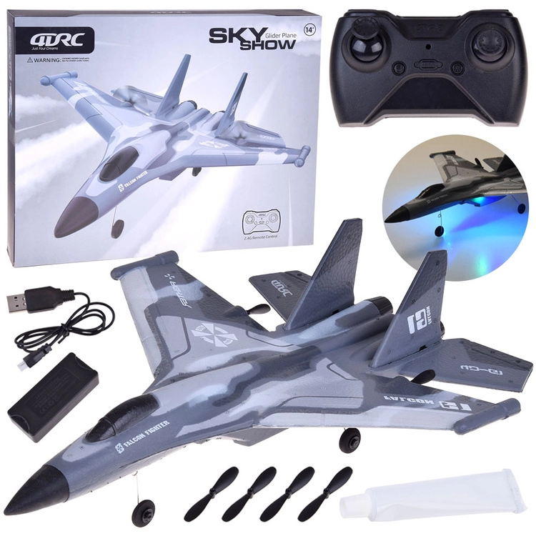 Sky Show lehký pěnový RC letoun s LED osvětlením a USB nabíjením