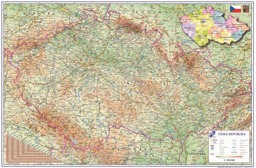 Levně Podložka na stůl stolní mapa ČR