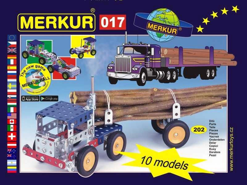 Levně Merkur stavebnice kamion – kovová konstrukční sada 202 dílů, 10 modelů