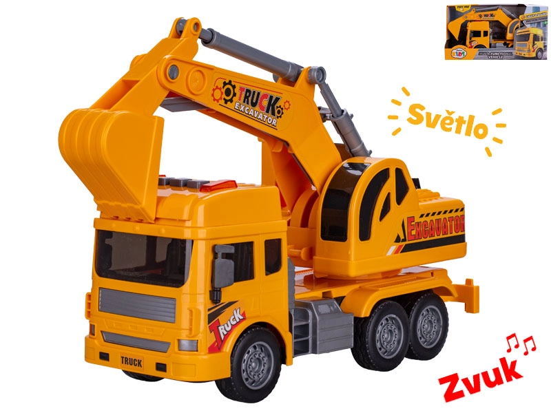 Stavební rypadlo se světlem a zvukem na setrvačník 27 cm
