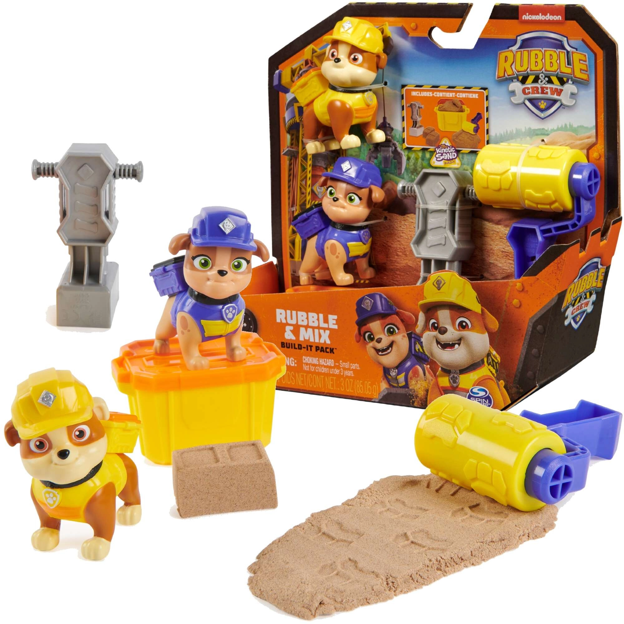 Stavebnice PAW PATROL Rubble & Crew s kinetickým pískem a doplňky