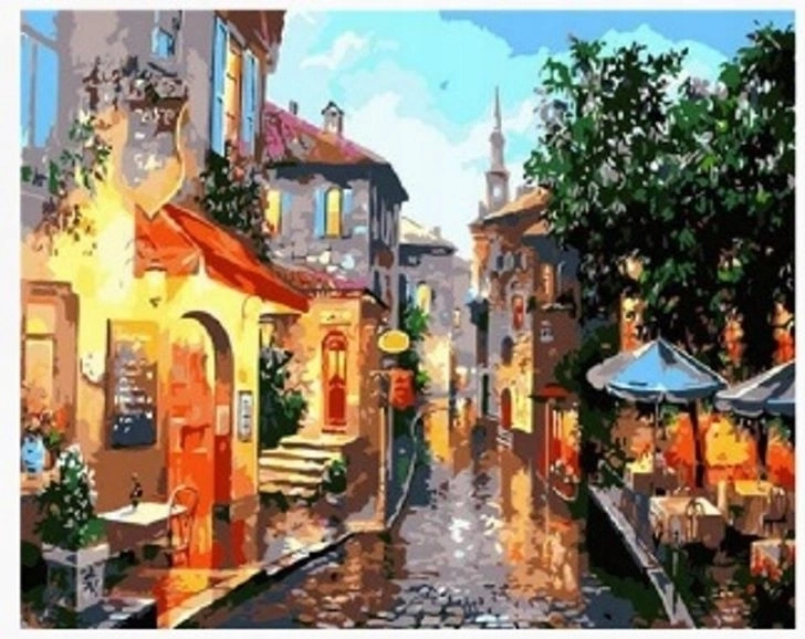 Norimpex malování podle čísel Pouliční déšť 40 × 50 cm