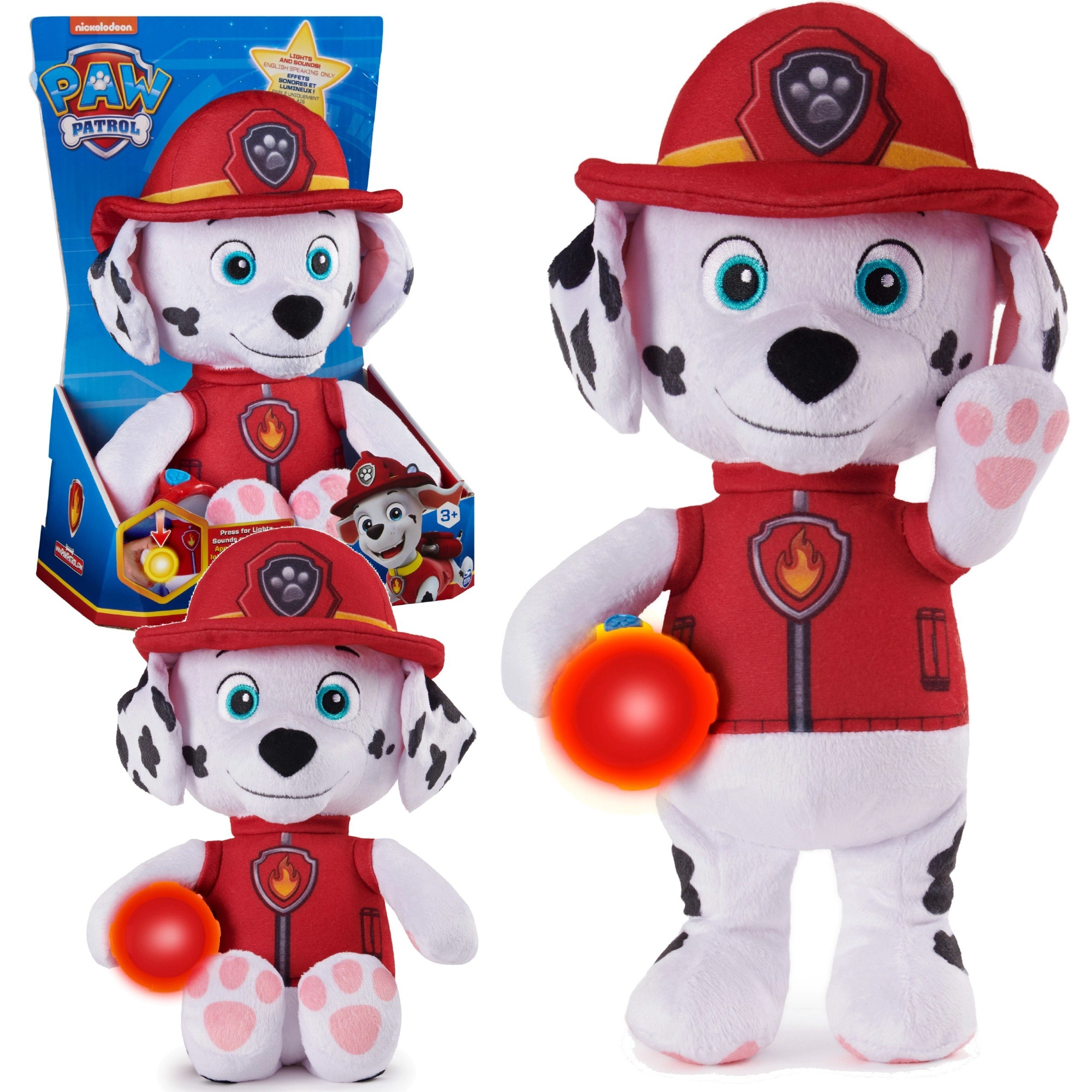 plyšák paw patrol marshall s baterkou a noční lampičkou 32 cm
