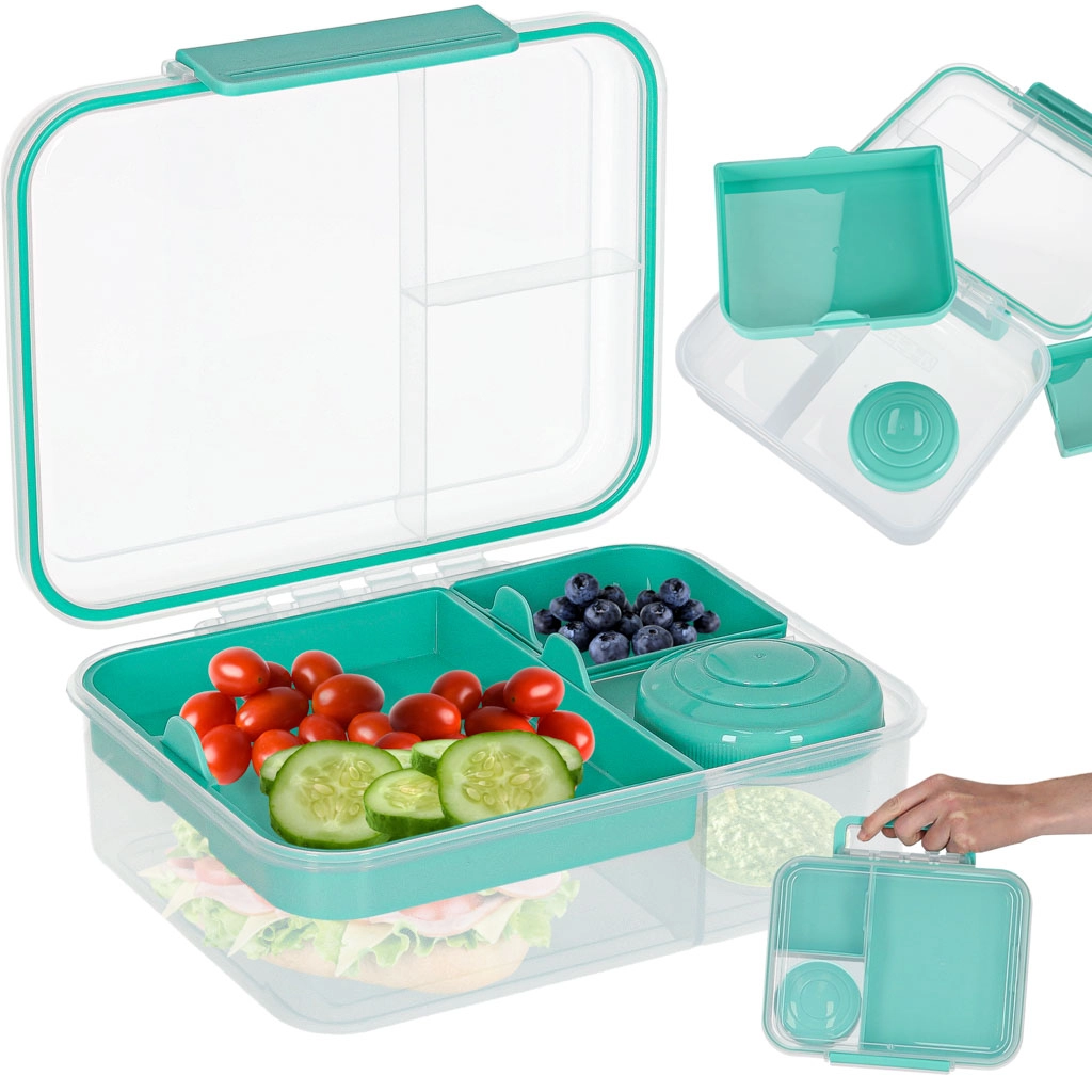 Lunch box s přihrádkami 2200 ml, mátový