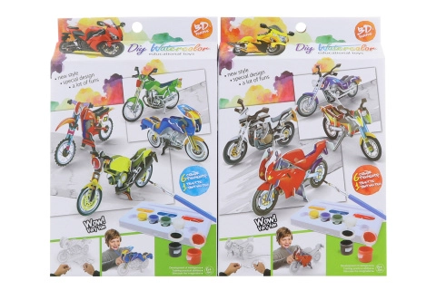 Sada 3D kartonových malovacích motorek pro děti