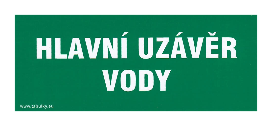 Maják Tabulka "Hlavní uzávěr vody" samolepící