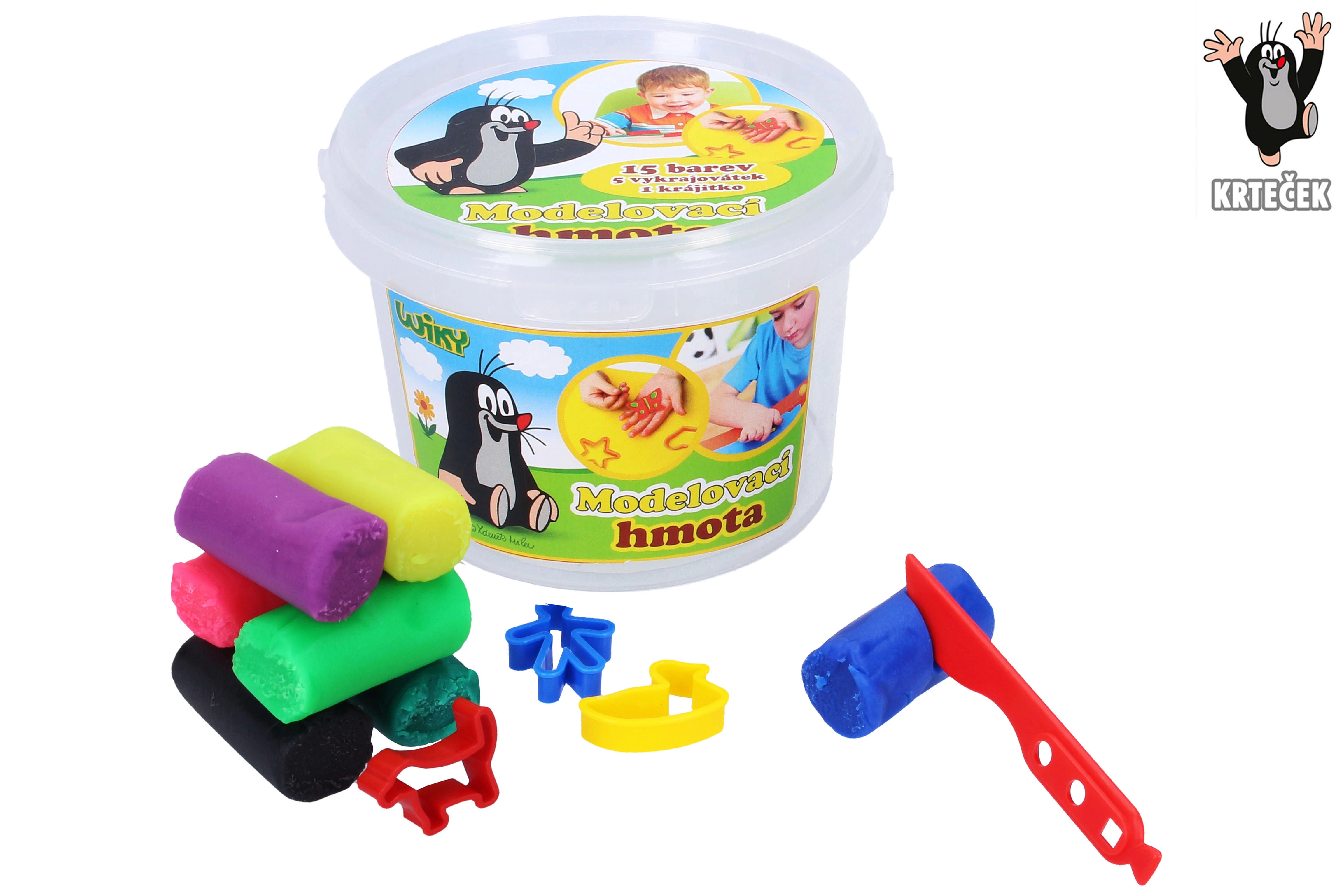 Levně Wiky Modelína/Plastelína hmota Krtek 300 g 15 barev