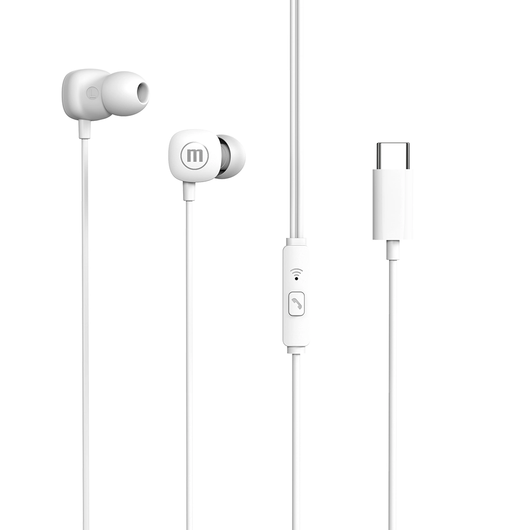 Maxell Square+ sluchátka do uší USB-C bílá