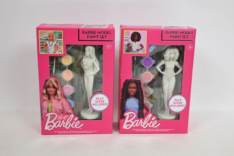 Barbie sádrová figurka k vymalování s barvami (2 varianty)