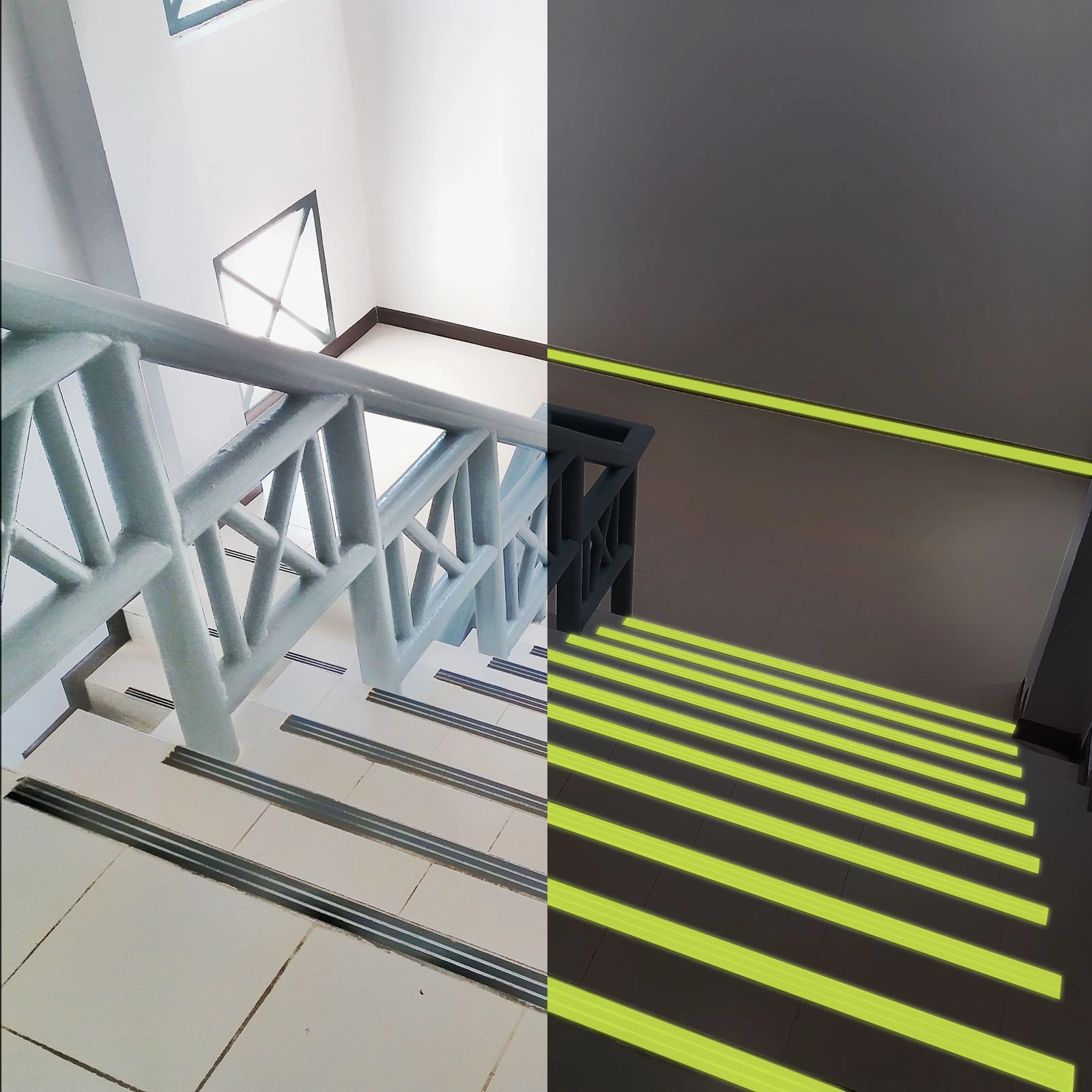 Fosforeskující protiskluzová lepicí páska 5 m × 25 mm