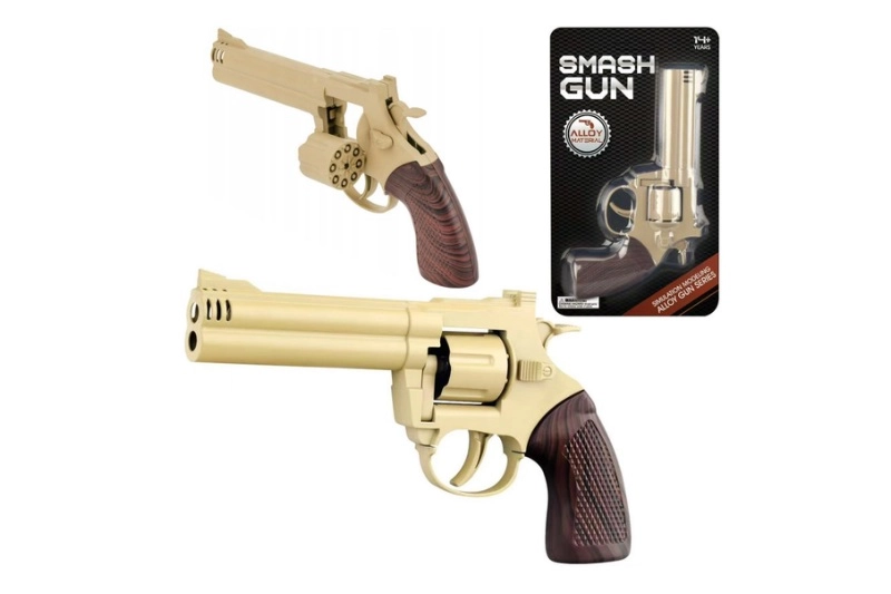 Kovový kapslový revolver v pískové barvě