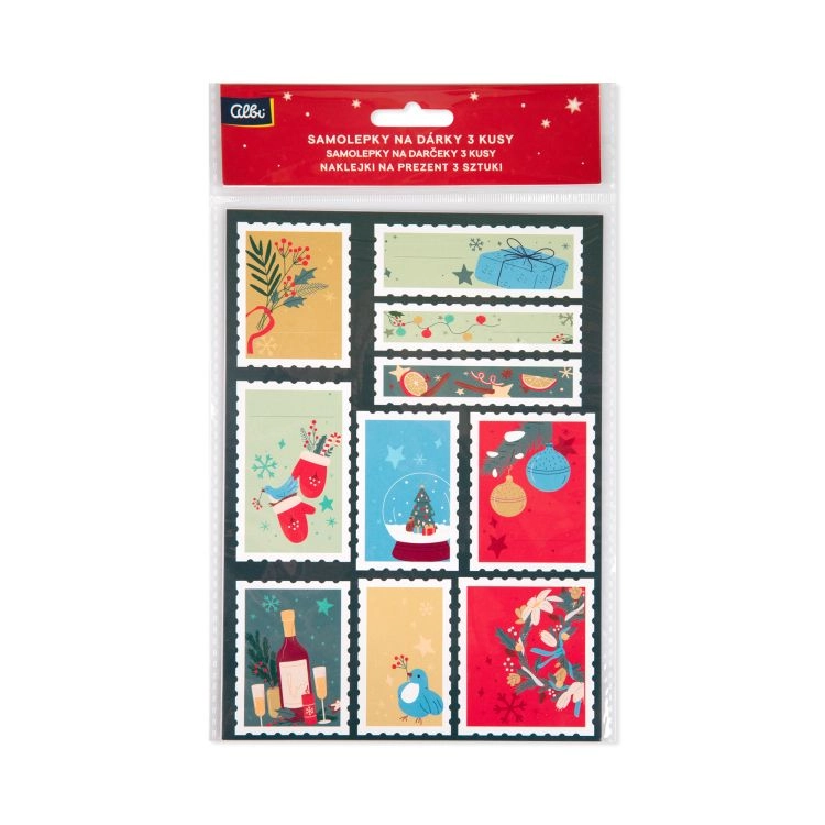 Samolepky na dárky 3 ks - Vánoční známky Albi