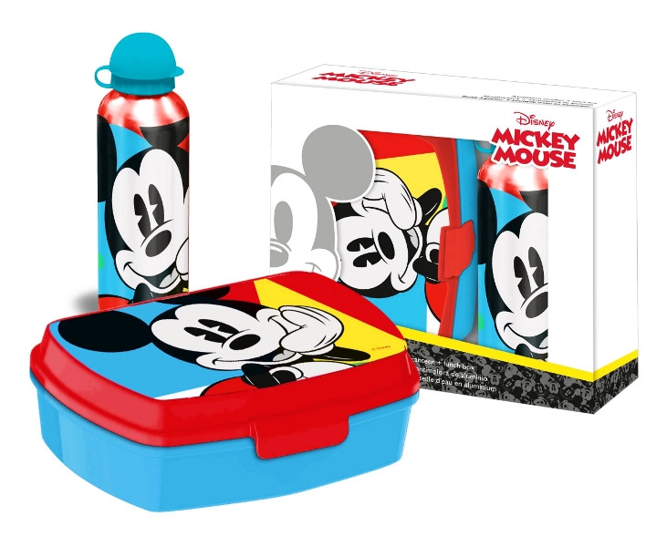 Svačinový box a kovová láhev MICKEY MOUSE – dětská sada
