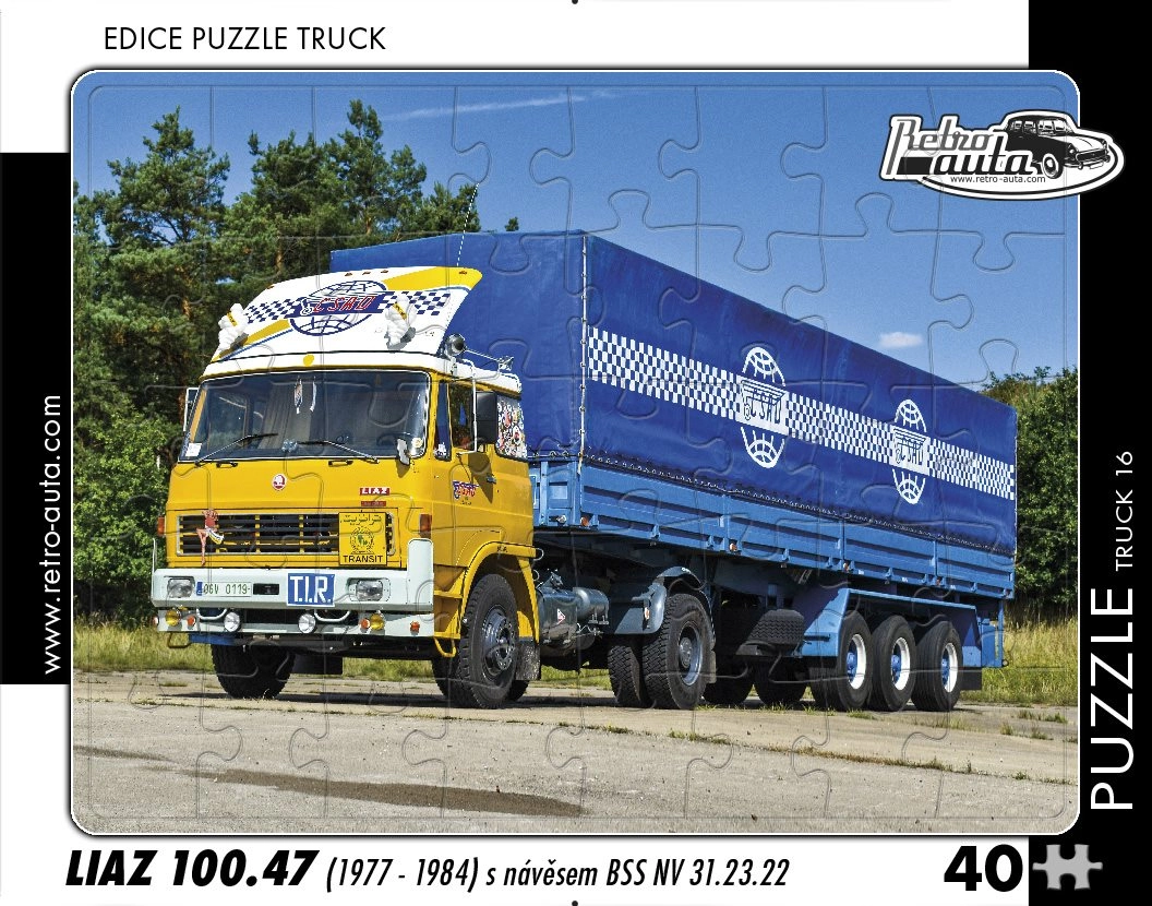 Retro puzzle nákladní vůz LIAZ s návěsem