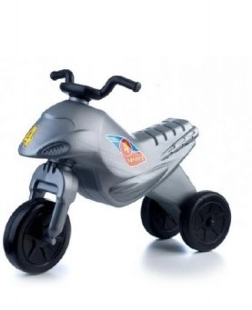 Levně Tříkolové odrážedlo Super Bike, stříbrné, 44 cm