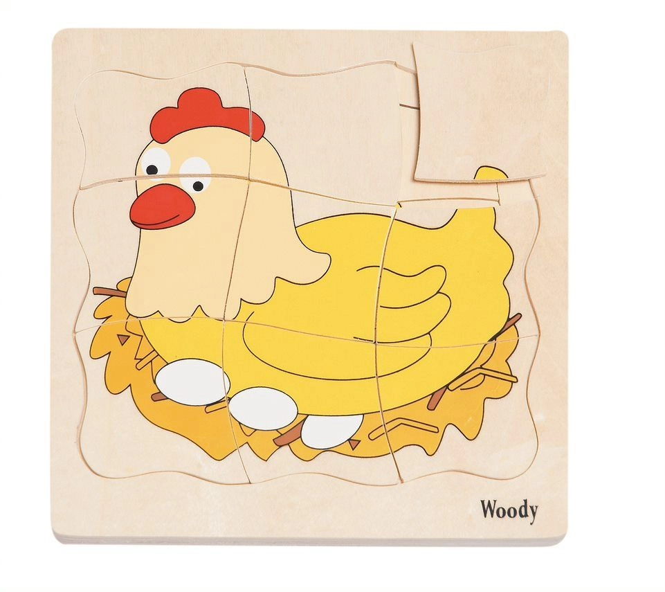 Levně Woody Puzzle na desce Vývoj slepice