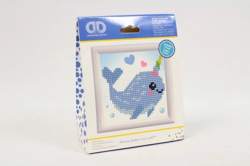 DIAMOND DOTZ DOTZIES Diamantové malování Magický narval DD1029F 12 x 12 cm