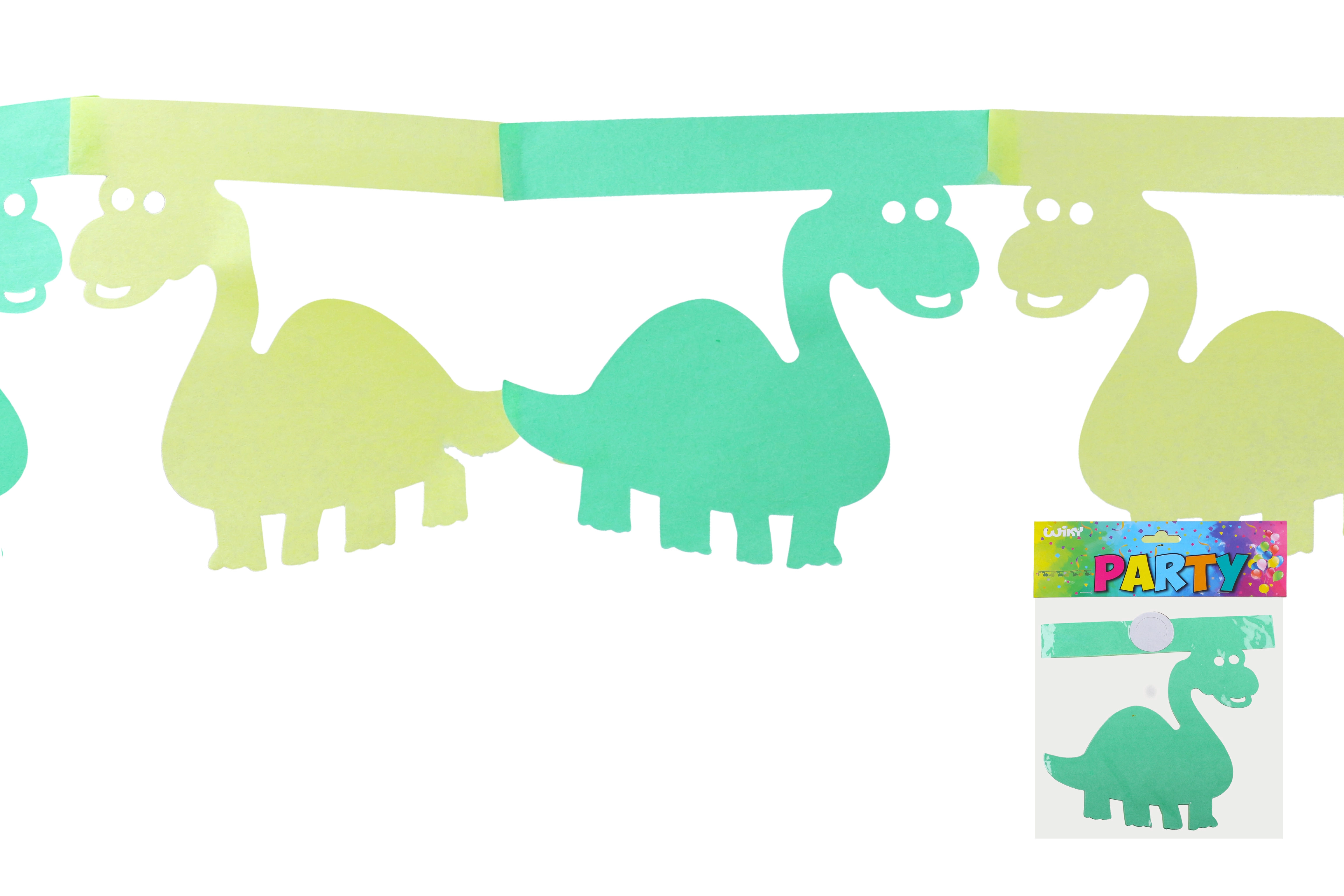 Levně Girlanda papírová bílá 3 m Dinosaurus 374632