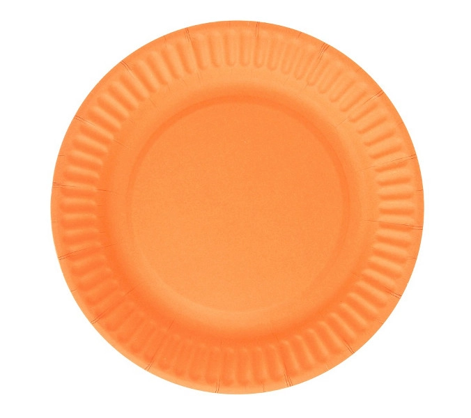 Oranžové papírové talíře, 6 kusů
