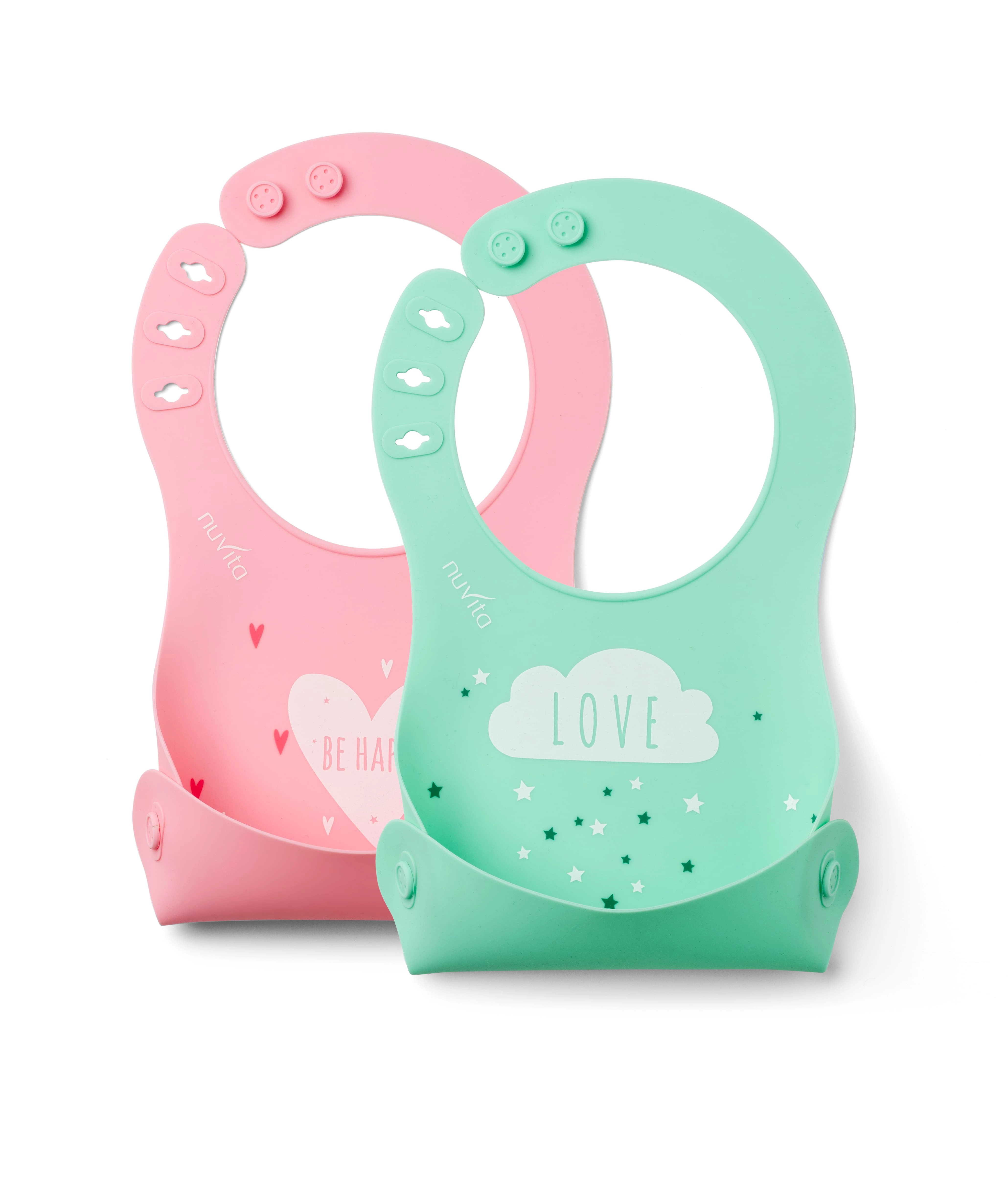 Nuvita silikonový bryndák Pink Green