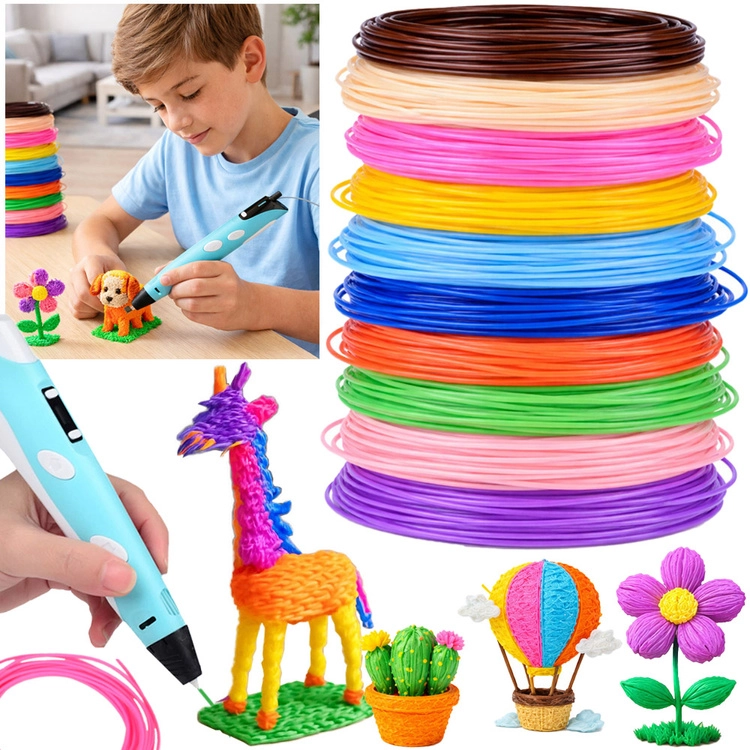 Sada PCL filamentů pro 3D pero, 10 barev, 50 m