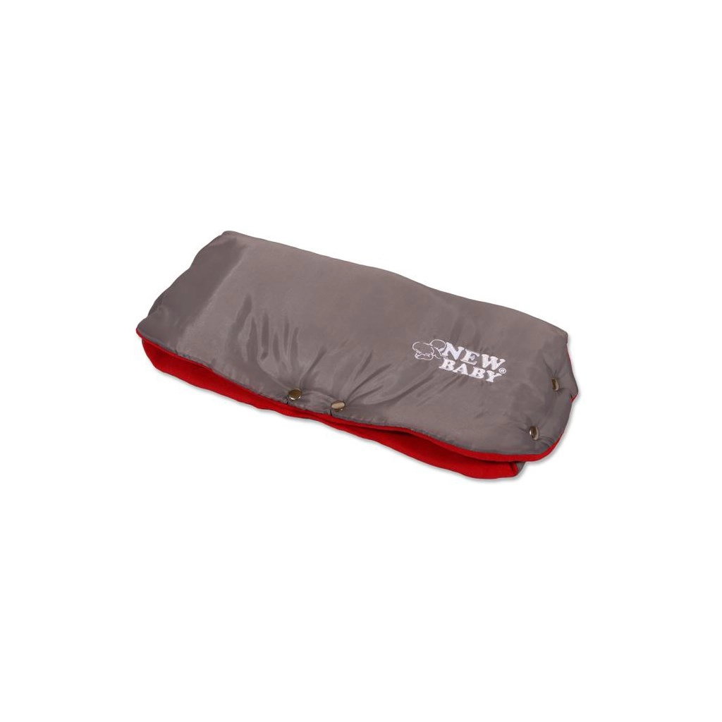 Rukávník na kočárek Classic fleece šedý/červený