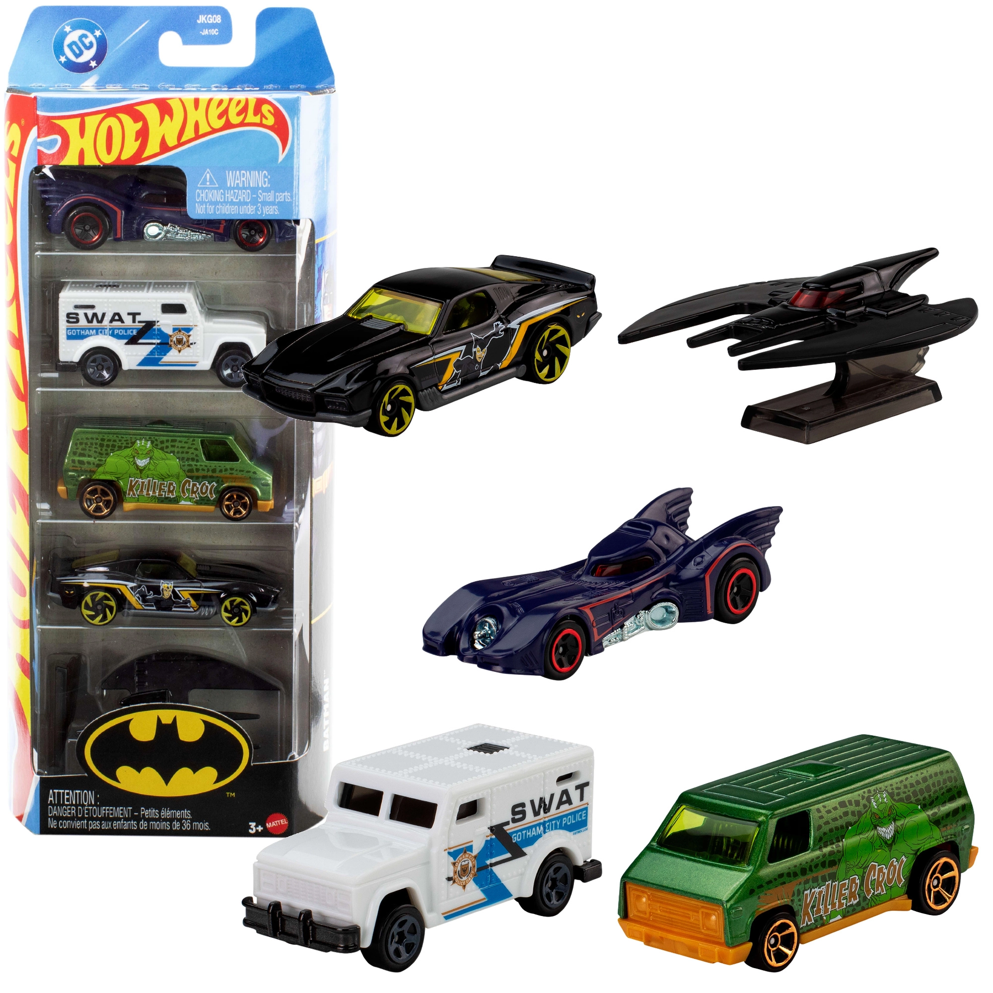 Hot Wheels DC Batman – sada 5 kovových autíček 1:64 (cca 7 cm)