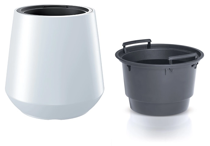 Prosperplast Květináč s vkladem HERO bílý 43,9 cm
