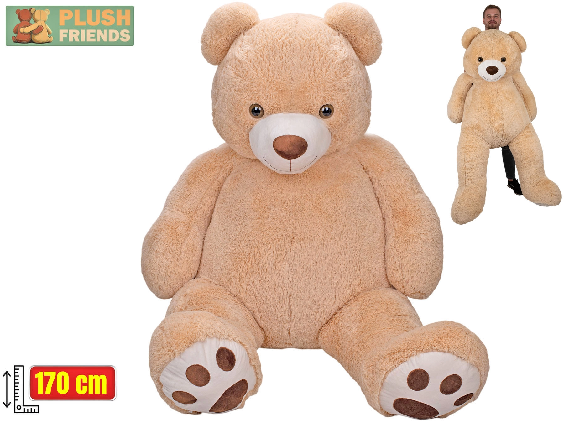 Plush Friends plyšový medvěd béžový 170 cm