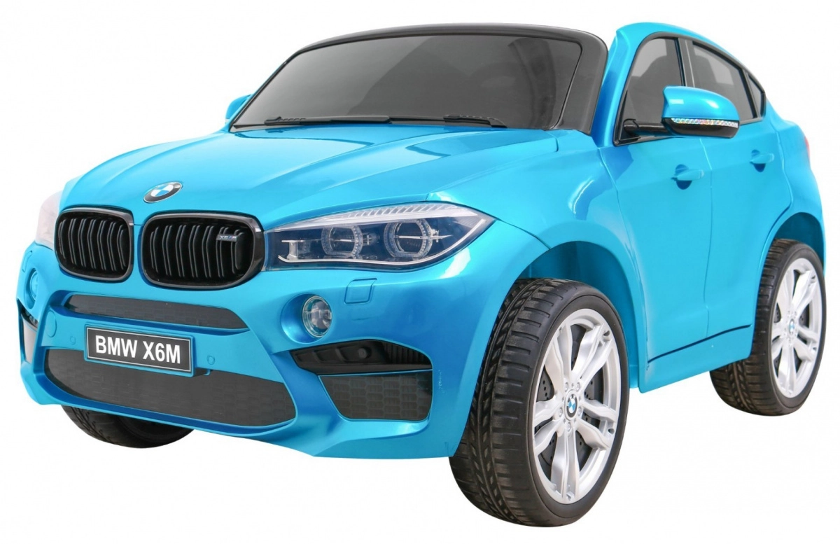 Levně Elektrické autíčko BMW X6M XXL pro 2 děti s dálkovým ovládáním a koženkovým sedadlem – Modrá